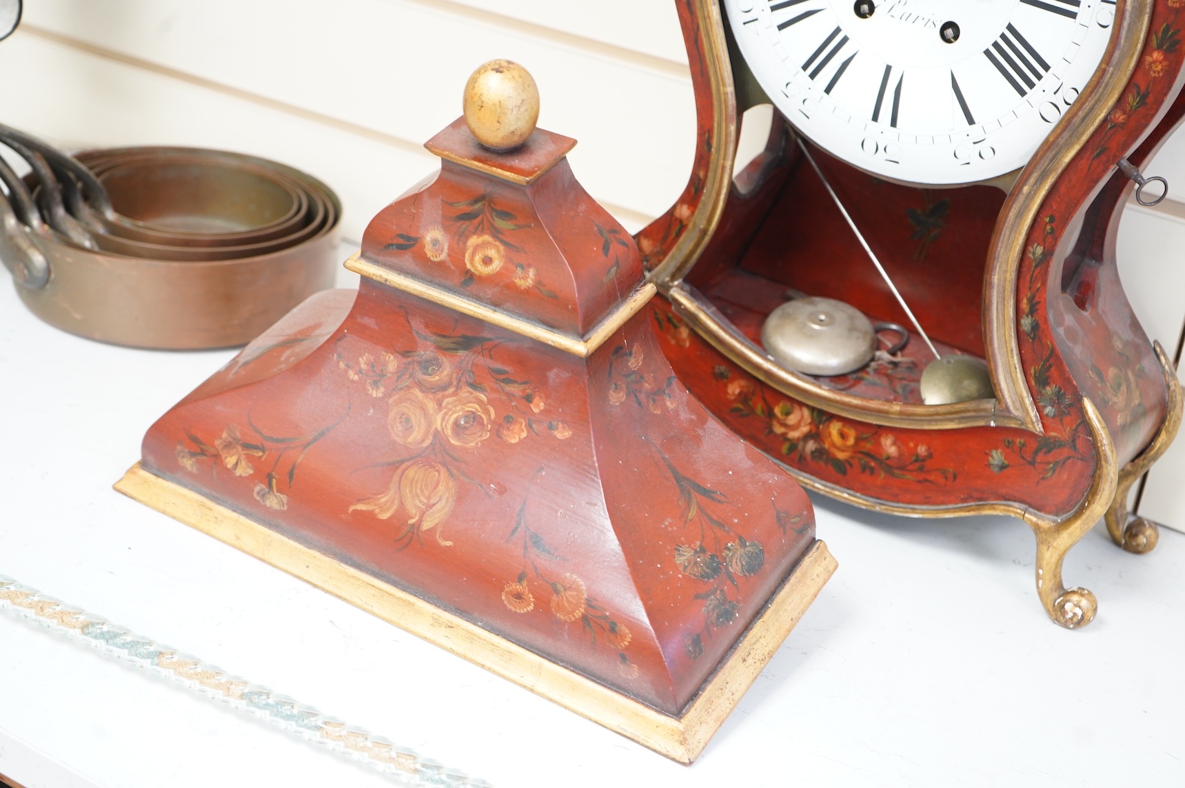 A Charles Le Roy, Paris bracket clock, striking on a bell, with key and pendulum, 58cm high